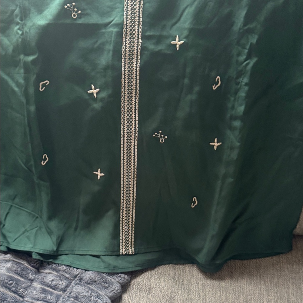 Green Embroidered Blouse